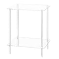 Miniatyrbillede 1 af 5: Akryl Sofabord Firkantet Sidebord Accentbord Sofa Natbord Klart Dobbelt Lag Snack Te Sidebord til Værelse