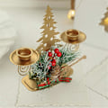 Miniatyrbild 4 av 5: 2 ST Guld Julgran Ljusstake med Bär & Tallkotte Ljusstake för Julbordsdekoration Metallinredning