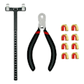 Miniatyrbilde 1 av 5: Buestreng Nocking Points Sett med T-vinkel Nocking Spenne Tang og 8 stk Nocking Spenne Sett, Svart