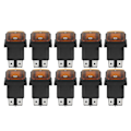 Miniatyrbillede 1 af 5: 10 stk. 2-positions vippekontakt til/fra 30A AC 125V 250V til båd med LED-lys 4 ben orange