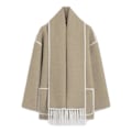 Miniatyrbild 1 av 4: Mode Single-breasted Tassel Scarf Kavaj Fritids Tjock Långärmad Kavaj För Höst Vinter Light Brown L