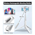 Miniatyrbillede 5 af 5: Selfie Stick til Mobiltelefon Bærbar Aluminium Selfie Stick Udtrækkelig Tripod med Bluetooth Fjernbetjening til 4-7 Tommer Smartphone, A