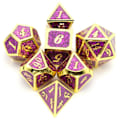 Pikkukuva 1 / 5: 7 kpl Metallisia Noppia, Painava Kiinteä Sinkkiseos Monitahokas Noppasarja Dungeons and Dragons Pöytäpeliin Violetti