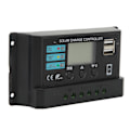 Miniatyrbillede 4 af 5: LCD Display Solpanel Controller Fotovoltaisk Opladningscontroller 12V 24V Selvtillpasning Sort 10A