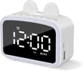 Digital väckarklocka, spegel LED digital klocka med (vit)