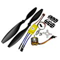 Miniatyrbild 1 av 5: 2212 1000KV 6T Borstlös Outrunner Motor+30A ESC+1045 Propeller Kit för RC Flygplan Multikopter