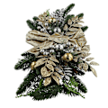 Miniatyrbillede 3 af 5: Jul, Trappe Juleguirlande til Trapper, Dør, Pejs, Vindue, Udendørs Indendørs Juledekoration 60x30cm Guld