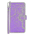 Pikkukuva 2 / 5: Xiaomi Poco X3 Nfc / Poco X3 Pro Litsi-kuvioinen vetoketjullinen nahkainen puhelinkotelo Purple