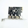 Pikkukuva 3 / 5: 4 Portin USB 3.0 PCI-E -laajennuskortti PCI Express PCIe USB 3.0 Hub -sovitin 5 Gbps Riser-ohjainjatke SATA-virralla