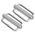 Miniatyrbillede 5 af 5: 2 stk. glide spænde 316 rustfrit stål rektangel justerbare riflede rullebælte spænder 50 mm