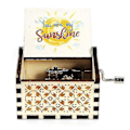 Miniatyrbild 1 av 5: Handsnidad Speldosa i Trä med Handvev - You Are My Sunshine style 7