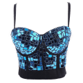 Miniatyrbild 1 av 5: Jumping Slim Camisling Laser Sequent Väst Musikfestival Damkläder Damkläder Exy Shine Bustier Crop Top, Bustier Crop Top blue 36B