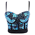 Miniatyrbild 1 av 5: Jumping Slim Camisling Laser Sequent Väst Musikfestival Damkläder Damkläder Exy Shine Bustier Crop Top, Bustier Crop Top blue 38C
