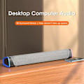 Miniatyrbilde 3 av 5: 4D Datamaskin Høyttaler Bar Stereo Lyd Subwoofer Bluetooth Høyttaler for Laptop Notebook PC Musikkspiller (Svart)