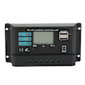 Miniatyrbillede 1 af 5: LCD Display Solpanel Controller Fotovoltaisk Opladningscontroller 12V 24V Selvtillpasning Sort 10A