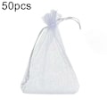 Miniatyrbilde 4 av 5: 50 stk. Hvite Organza Mesh-poser Smykkepakke Bryllupsgave Snørestropp
