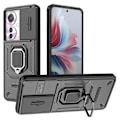 Miniatyrbillede 1 af 5: Til Oppo Reno11 F 5G Cover Ring Støtteben PC+TPU Bagside med Skyde Kamera Dækning - Lilla Black