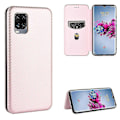 Pikkukuva 1 / 4: Yhteensopiva Zte Axon 11 5g hiilikuituinen nahkakotelo folio flip suojamagneettikannella Etui Coque Pink