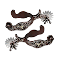 Miniatyrbillede 1 af 4: 2x Hestesporer Anti-Rust Western Style Spore Til Konkurrenceudstyr Mænd Sølv Brown