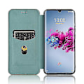 Miniatyrbillede 4 af 4: Kompatibel med Zte Axon 11 5g Kulfiber Læder Etui Folio Flip Beskyttende Magnetisk Cover Etui Coque Green