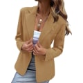 Miniatyrbild 2 av 4: Kvinnors Enknappig Kragekostymjacka Blazer Långärmad Rock Business Casual Slim Fit Ytterkläder Khaki 2XL
