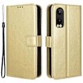 Miniatyrbild 1 av 5: För Oppo K12x 5G/ OnePlus Nord CE 4 Lite 5G Mobilskal Stötsäkert Läder Flipfodral Gold
