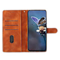 Miniatyrbild 4 av 5: Blommig Läderfodral För Motorola Moto G9 / G9 Play / E7 Plus Brown