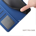 Miniatyrbilde 3 av 5: For Nokia C30 Sommerfugl Blomster Preging Pu Lær Telefon Shell, Fallsikker Mønster Preging Design Lommebok Stativ Veske Med Praktisk Stropp Blue