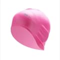 Badmössa som täcker öronen för långt hår, silikonbadmössa för kvinnor och män Pink