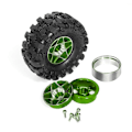 Miniatyrbilde 2 av 5: 4 stk. 57mm 1.0inch Metall Beadlock Hjul Dekk Sett for 1/18 1/24 RC Crawler Bil TRX4M SCX24 AX24 FCX24 Svart