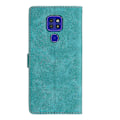 Pikkukuva 3 / 5: Kukkakuvioinen nahkakotelo Motorola Moto G9 / G9 Play / E7 Plus -puhelimelle Sky Blue