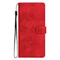 Miniatyrbilde 2 av 5: Blomster Skinnveske For Motorola Moto G9 / G9 Play / E7 Plus Red