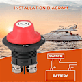 Miniatyrbild 5 av 5: Batterifrånkopplingsbrytare 12-48V, Avstängningsbrytare för Marinbåt RV ATV Bil UTV Fordon 100A