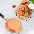 Miniatyrbillede 3 af 5: Non-stick Stegepande 19 cm Rustfrit Stål Dobbelt Omeletpande Induktionskomfur Pande til Hjem Camping Have Picnic
