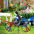 Miniatyrbillede 2 af 5: Cykel Vindspinder Cykel Have Vindspinder Ornamenter Sød Dyreskulptur Cykelspinder Vindmølle til Plæne C