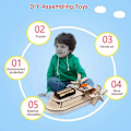Miniatyrbild 5 av 5: Trä Segelbåt Skepp Kit, Harvey Seglingsmodell Studenter Gör-det-själv Paddelhjul Skepp Monteringsmodell Fjärrkontroll Pedagogisk Leksak Material Kit Barn Utbildning