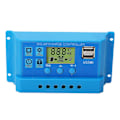 Miniatyrbilde 1 av 5: Solar Laderegulator PWM LCD-skjerm Parameter Justerbar 2 USB Solar Laderegulator Blå 12V 24V