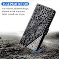 Miniatyrbillede 5 af 5: Til Samsung Galaxy Xcover 5 Wallet Case Linjer Præget PU Læder Telefon Bagcover Black