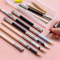 Miniatyrbilde 3 av 5: Qinhai 10 stk./sett blyantforlenger, dobbelthodet forlengerstang, ergonomisk håndtak, justerbar blyantholder, skisse skoleverktøy for studenter