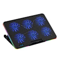 Miniatyrbillede 1 af 5: F5 RGB Laptop Køler 12-17 Tommer 6 Blæsere Dobbelt USB Interface Laptop Stand Mute Køleblæser (Symphony Edition)