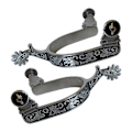 Miniatyrbillede 1 af 5: 2x Hestesporer Anti-Rust Western Style Spore Til Konkurrenceudstyr Mænd Sølv Black Silver