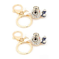 Miniatyrbillede 4 af 5: 2 stk. Nøglering Vedhæng Søde Kaninform Rhinestone Ornamenter Tilbehør til Nøgleringe Taske Dekoration Gave Blå
