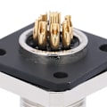 Miniatyrbillede 3 af 5: Vandtæt Konnektor 8 Pin Firkantet Flange M12 Gevind Kabel Aviation Socket M12HP8
