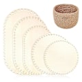 Miniatyrbillede 1 af 5: 5 STK Trækurvebund, 5 Størrelse Oval Cirkel Blank Massiv Hæklet Kurv Træbase til DIY Kurvehåndværk Væveforsyninger