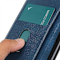 Miniatyrbillede 5 af 5: Læder Flip Cover Wallet Telefon Etui med Retro Tekstur og Stand til Nokia C22 Blue