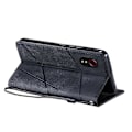 Miniatyrbillede 3 af 5: Til Samsung Galaxy Xcover 5 Wallet Case Linjer Præget PU Læder Telefon Bagcover Black