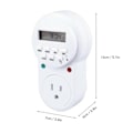 Miniatyrbillede 5 af 5: Timer Stikkontakt 7 Dages Programmerbar Digital Timer Stik i Lys Timer Kontakt med 3 Ben Stikkontakt til Apparat