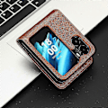 Miniatyrbillede 4 af 5: Læder Telefon Cover Til Oppo Find N2 Flip Brown