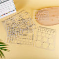 Miniatyrbild 4 av 5: 6 st Cirkelmallar för Ritning, Geometriska Form Schabloner Cirkel Fyrkant Mätlinjal för Byggnadsform Ritning