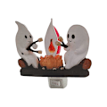 Miniatyrbillede 2 af 5: Ghost Campfire Flakkende Natlampe Flamme Halloween Natlys 3D LED Lille Falsk Bål Natlampe Indretning EU Stik